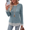 image:imageWIHOLL Womens Long Sleeve Shirts Lightweight Sweaters Tunic Tops Fall Outfits 2026 Color Block Fashion ClothingBlue