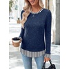 image:imageWIHOLL Womens Long Sleeve Shirts Lightweight Sweaters Tunic Tops Fall Outfits 2026 Color Block Fashion ClothingBluestriped