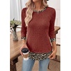 image:imageWIHOLL Womens Long Sleeve Shirts Lightweight Sweaters Tunic Tops Fall Outfits 2026 Color Block Fashion ClothingCaramel