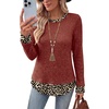 image:imageWIHOLL Womens Long Sleeve Shirts Lightweight Sweaters Tunic Tops Fall Outfits 2026 Color Block Fashion ClothingCaramel