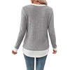 image:imageWIHOLL Womens Long Sleeve Shirts Lightweight Sweaters Tunic Tops Fall Outfits 2026 Color Block Fashion ClothingGray