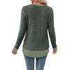 image:imageWIHOLL Womens Long Sleeve Shirts Lightweight Sweaters Tunic Tops Fall Outfits 2026 Color Block Fashion ClothingGreen