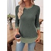 image:imageWIHOLL Womens Long Sleeve Shirts Lightweight Sweaters Tunic Tops Fall Outfits 2026 Color Block Fashion ClothingGreen