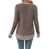 image:imageWIHOLL Womens Long Sleeve Shirts Lightweight Sweaters Tunic Tops Fall Outfits 2026 Color Block Fashion ClothingKhakistriped
