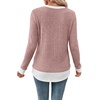 image:imageWIHOLL Womens Long Sleeve Shirts Lightweight Sweaters Tunic Tops Fall Outfits 2026 Color Block Fashion ClothingPink