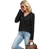 image:imageWIHOLL Womens Long Sleeve Tops V Neck Lace Trim Dressy Casual Fall Outfits SweatersBlack