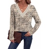 image:imageWIHOLL Womens Long Sleeve Tops V Neck Lace Trim Dressy Casual Fall Outfits SweatersPrint