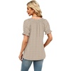 image:imageWIHOLL Womens Short Sleeve Square Neck Summer Tops Dressy Casual Blouses Trendy Clothes 2026Brown Geometric Print