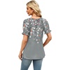 image:imageWIHOLL Womens Short Sleeve Square Neck Summer Tops Dressy Casual Blouses Trendy Clothes 2026Floral Grey