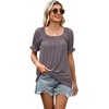 image:imageWIHOLL Womens Short Sleeve Square Neck Summer Tops Dressy Casual Blouses Trendy Clothes 2026Mocha Grey Purple