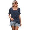 image:imageWIHOLL Womens Short Sleeve Square Neck Summer Tops Dressy Casual Blouses Trendy Clothes 2026Navy Polka Dot