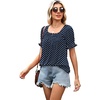 image:imageWIHOLL Womens Short Sleeve Square Neck Summer Tops Dressy Casual Blouses Trendy Clothes 2026Navy Polka Dot