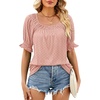 image:imageWIHOLL Womens Short Sleeve Square Neck Summer Tops Dressy Casual Blouses Trendy Clothes 2026Polka Dot