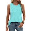 image:imageWIHOLL Womens Sleeveless Summer Crewneck Loose Fit Tank TopsAqua