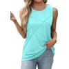 image:imageWIHOLL Womens Sleeveless Summer Crewneck Loose Fit Tank TopsAqua
