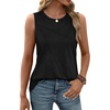 image:imageWIHOLL Womens Sleeveless Summer Crewneck Loose Fit Tank TopsBlack