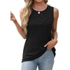 image:imageWIHOLL Womens Sleeveless Summer Crewneck Loose Fit Tank TopsBlack