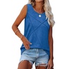 image:imageWIHOLL Womens Sleeveless Summer Crewneck Loose Fit Tank TopsBlue