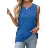 image:imageWIHOLL Womens Sleeveless Summer Crewneck Loose Fit Tank TopsBlue