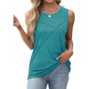 image:imageWIHOLL Womens Sleeveless Summer Crewneck Loose Fit Tank TopsBlue Green