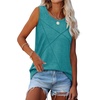 image:imageWIHOLL Womens Sleeveless Summer Crewneck Loose Fit Tank TopsBlue Green