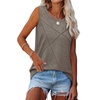 image:imageWIHOLL Womens Sleeveless Summer Crewneck Loose Fit Tank TopsCoffee Grey
