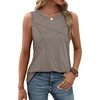 image:imageWIHOLL Womens Sleeveless Summer Crewneck Loose Fit Tank TopsCoffee Grey
