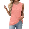 image:imageWIHOLL Womens Sleeveless Summer Crewneck Loose Fit Tank TopsCoral Pink