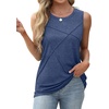 image:imageWIHOLL Womens Sleeveless Summer Crewneck Loose Fit Tank TopsDark Navy