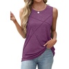 image:imageWIHOLL Womens Sleeveless Summer Crewneck Loose Fit Tank TopsDark Purple