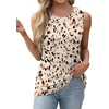 image:imageWIHOLL Womens Sleeveless Summer Crewneck Loose Fit Tank TopsGraphic Apricot