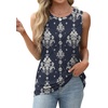 image:imageWIHOLL Womens Sleeveless Summer Crewneck Loose Fit Tank TopsGraphic Boho Navy