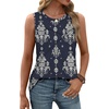image:imageWIHOLL Womens Sleeveless Summer Crewneck Loose Fit Tank TopsGraphic Boho Navy