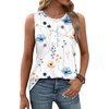 image:imageWIHOLL Womens Sleeveless Summer Crewneck Loose Fit Tank TopsGraphic Floral White