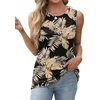 image:imageWIHOLL Womens Sleeveless Summer Crewneck Loose Fit Tank TopsGraphic Leaves Khaki