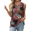 image:imageWIHOLL Womens Sleeveless Summer Crewneck Loose Fit Tank TopsGraphic Leaves Pink