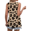 image:imageWIHOLL Womens Sleeveless Summer Crewneck Loose Fit Tank TopsGraphic Leopard Khaki