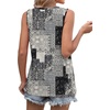 image:imageWIHOLL Womens Sleeveless Summer Crewneck Loose Fit Tank TopsGraphic Plaid Grey