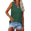 image:imageWIHOLL Womens Sleeveless Summer Crewneck Loose Fit Tank TopsGreen