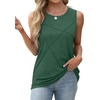 image:imageWIHOLL Womens Sleeveless Summer Crewneck Loose Fit Tank TopsGreen