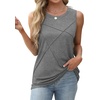 image:imageWIHOLL Womens Sleeveless Summer Crewneck Loose Fit Tank TopsGrey