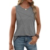 image:imageWIHOLL Womens Sleeveless Summer Crewneck Loose Fit Tank TopsGrey