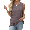 image:imageWIHOLL Womens Sleeveless Summer Crewneck Loose Fit Tank TopsGrey Purple