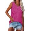 image:imageWIHOLL Womens Sleeveless Summer Crewneck Loose Fit Tank TopsHot Pink