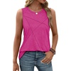 image:imageWIHOLL Womens Sleeveless Summer Crewneck Loose Fit Tank TopsHot Pink