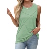 image:imageWIHOLL Womens Sleeveless Summer Crewneck Loose Fit Tank TopsLight Green