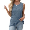 image:imageWIHOLL Womens Sleeveless Summer Crewneck Loose Fit Tank TopsNavy