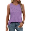 image:imageWIHOLL Womens Sleeveless Summer Crewneck Loose Fit Tank TopsPurple