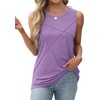 image:imageWIHOLL Womens Sleeveless Summer Crewneck Loose Fit Tank TopsPurple