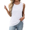 image:imageWIHOLL Womens Sleeveless Summer Crewneck Loose Fit Tank TopsWhite